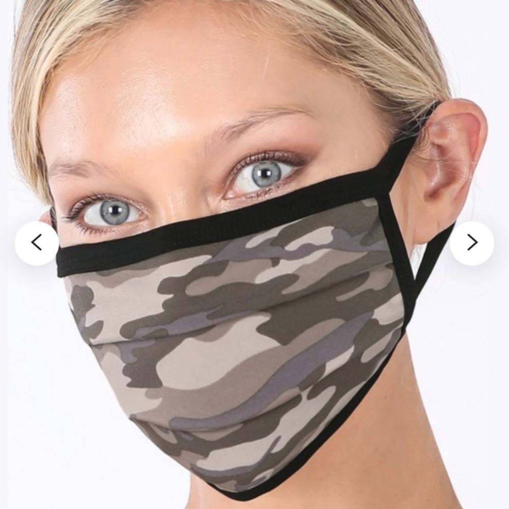 Green camouflage face mask